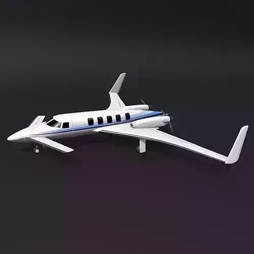 Beechcraft Starship 2000 aircraft concept 3D model