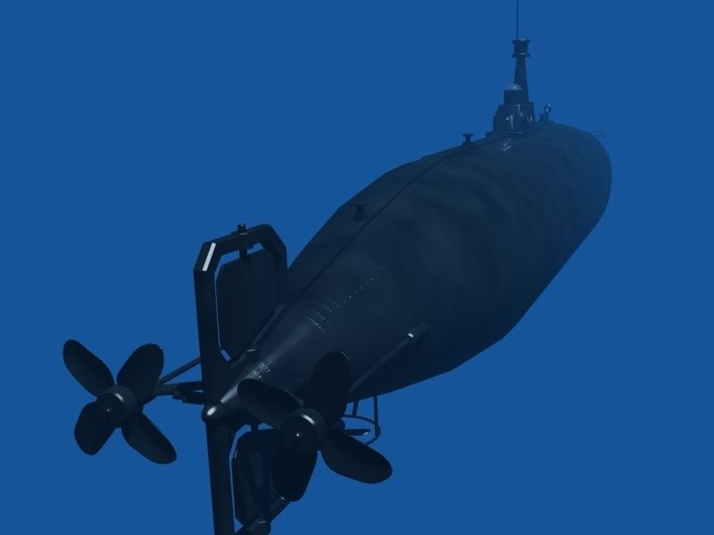 Isaac Peral sub model 3D model_1