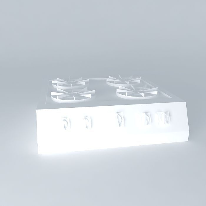 Stove Set Small Free 3D model_2