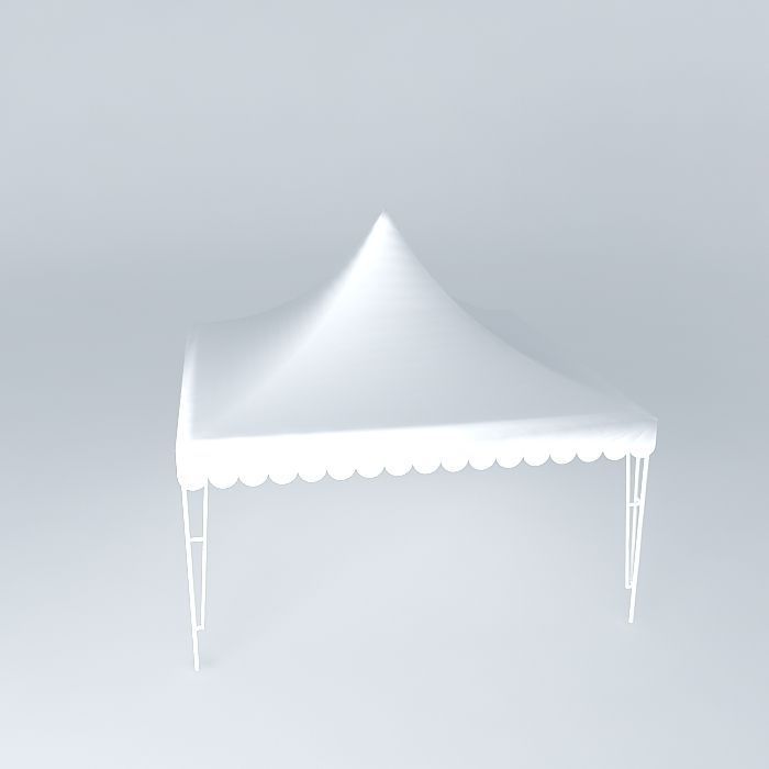 Square Carnival Tent Low Poly Free 3D model_2