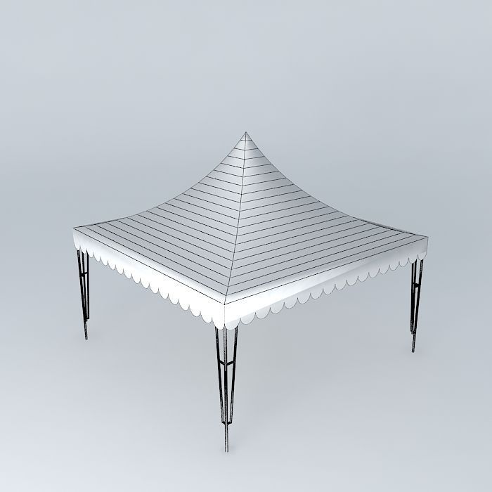 Square Carnival Tent Low Poly Free 3D model_3