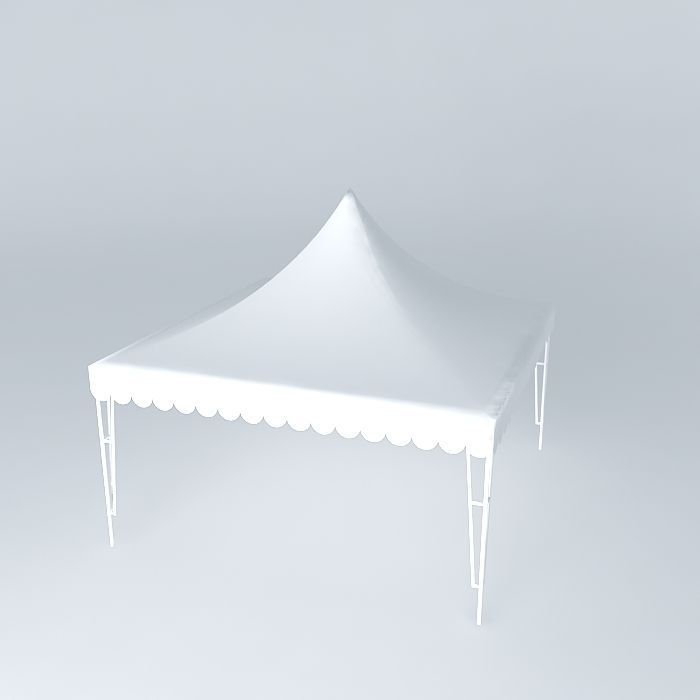 Square Carnival Tent Low Poly Free 3D model_1
