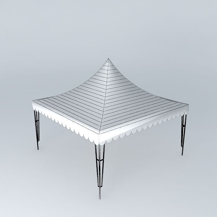 Square Carnival Tent Low Poly Free 3D model_4