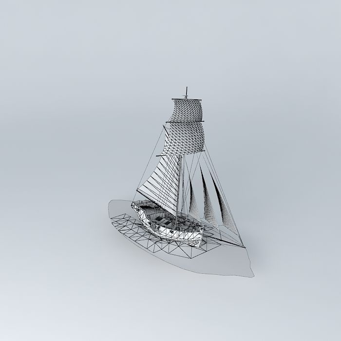 Cutter based on HMS Aldebaran Free 3D model_4