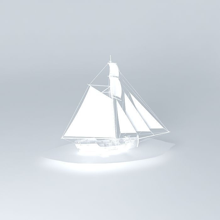 Cutter based on HMS Aldebaran Free 3D model_2