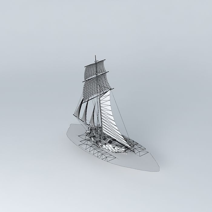 Cutter based on HMS Aldebaran Free 3D model_3