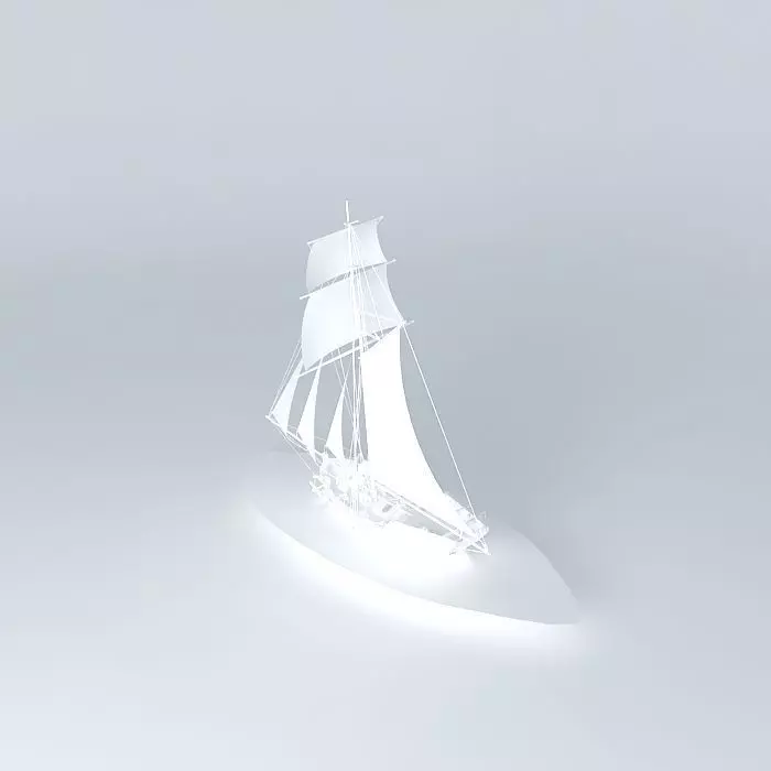Cutter based on HMS Aldebaran Free 3D model_0