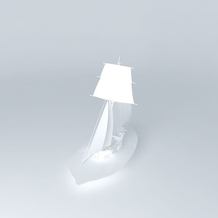 Cutter based on HMS Aldebaran Free 3D model_1