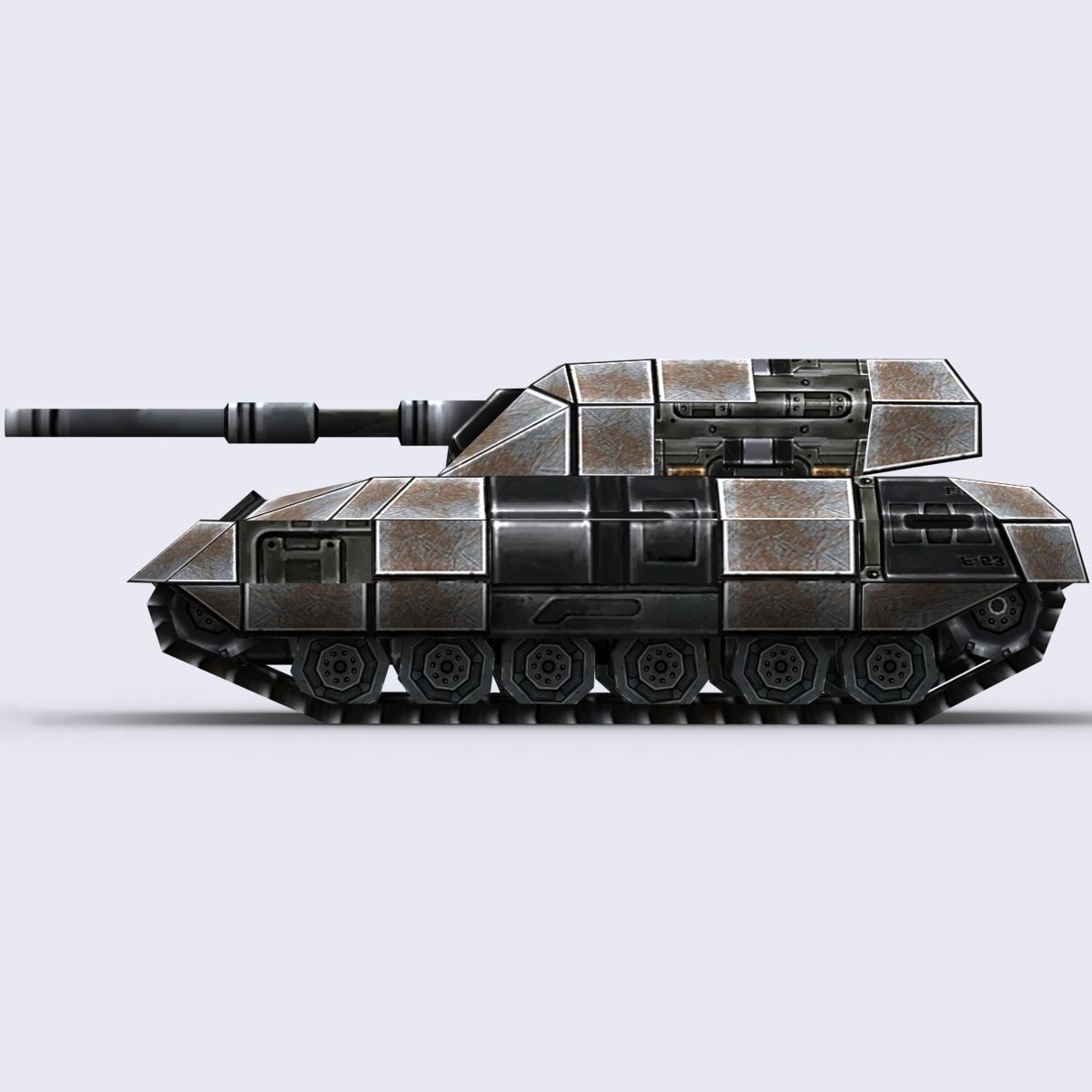 3DRT - Sci-Fi Tank3 Low-poly 3D model_1