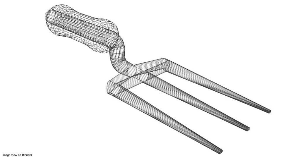 Garden Tool - Handfork 3D model_3