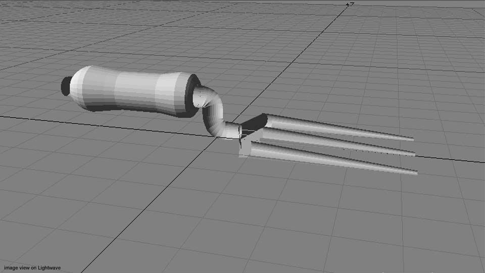 Garden Tool - Handfork 3D model_4