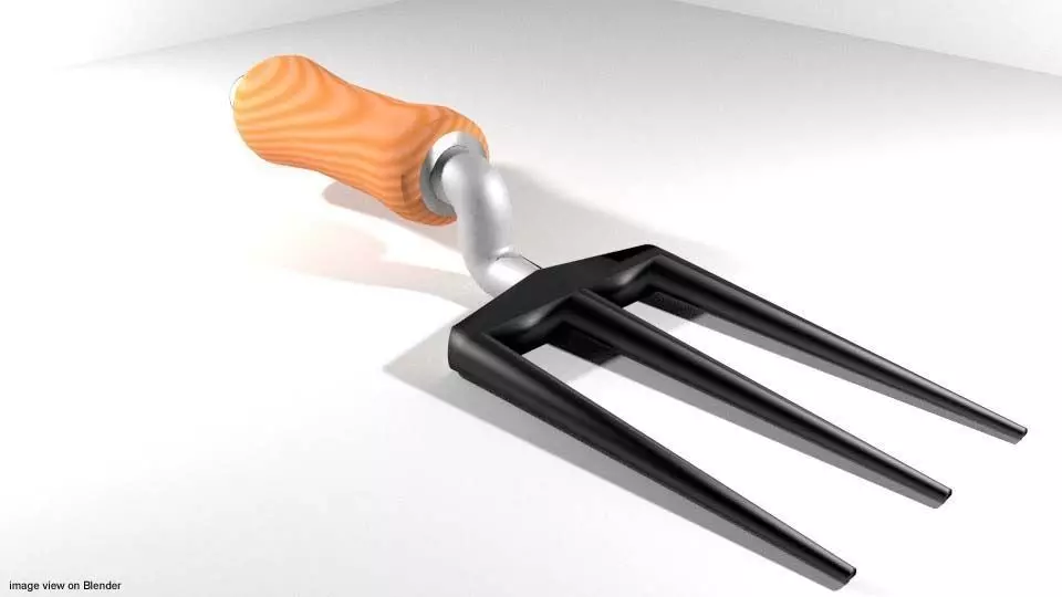 Garden Tool - Handfork 3D model_0
