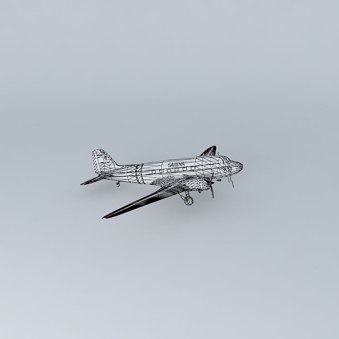 DC 3 at LAX Free 3D model_4