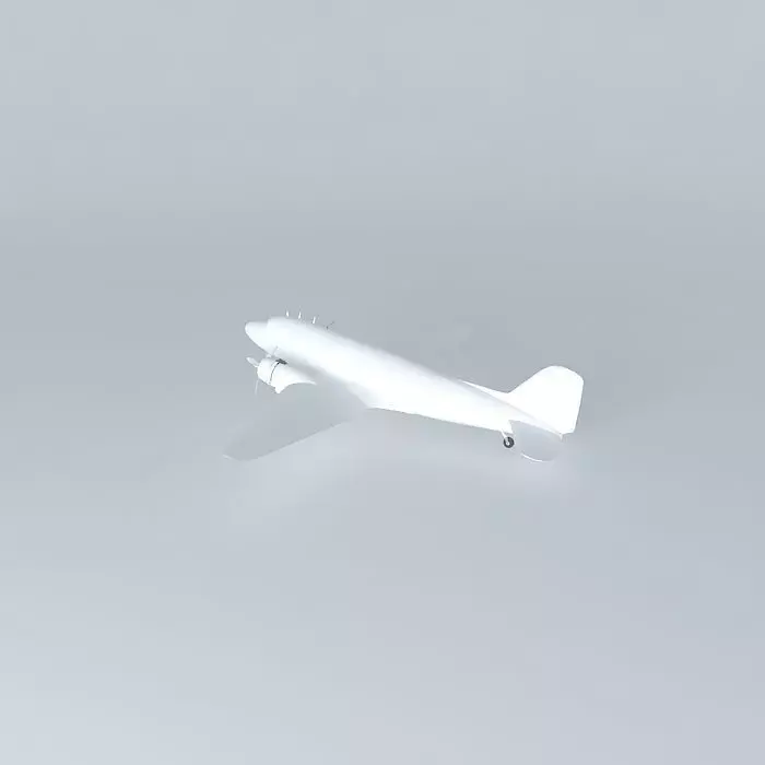 DC 3 at LAX Free 3D model_0