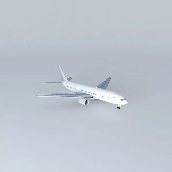 Boeing 777 200 Landing at Seattle Free 3D model