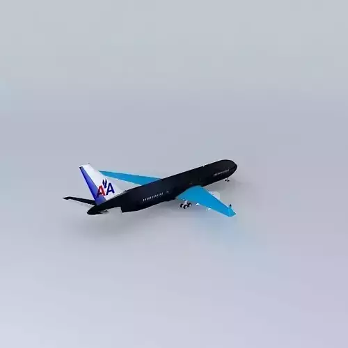 Boeing 767 341 Amercan Airlines at LAX with interior Free 3D model