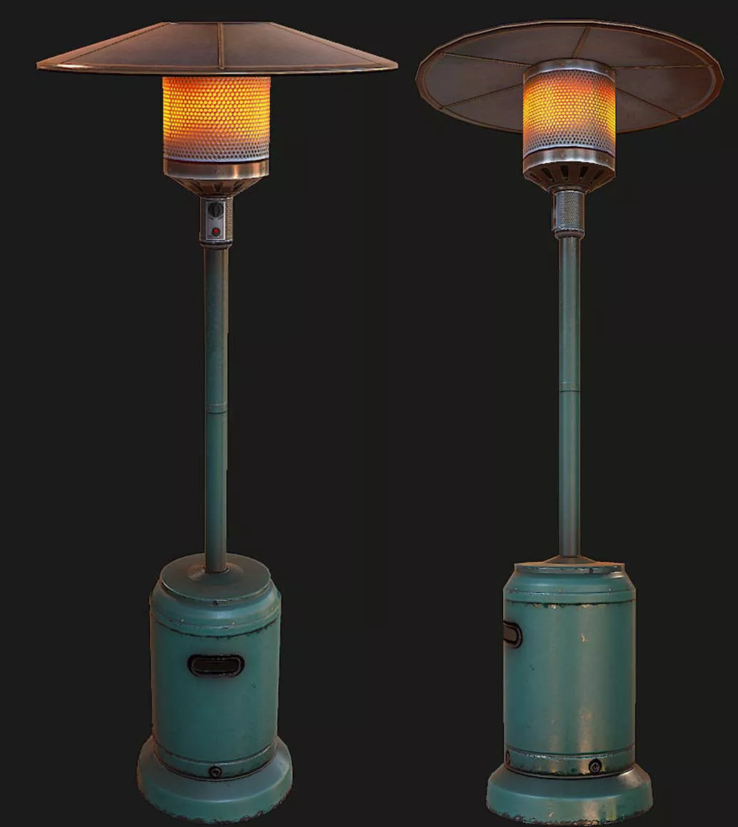 Metal Heater OLD Free low-poly 3D model