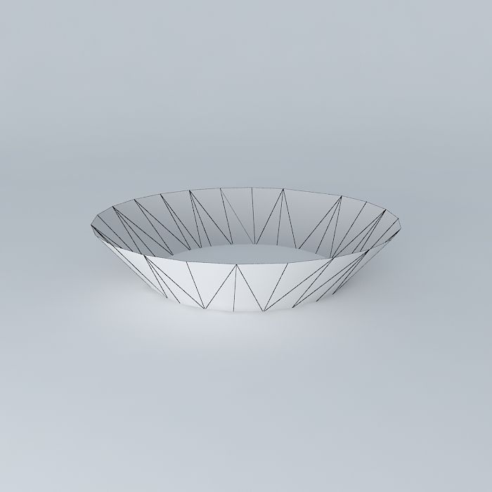 A Plate bowl Free 3D model_4