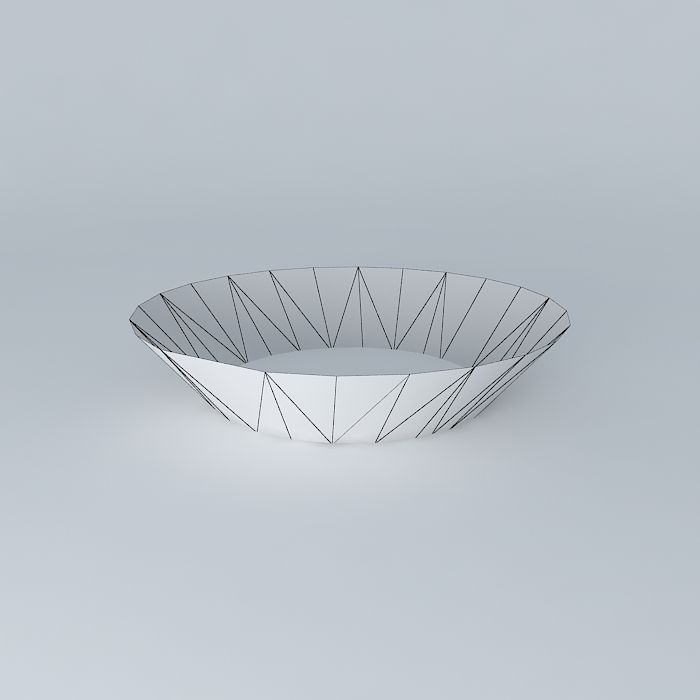 A Plate bowl Free 3D model_3