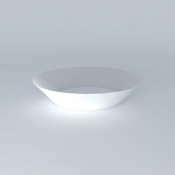 A Plate bowl Free 3D model_2