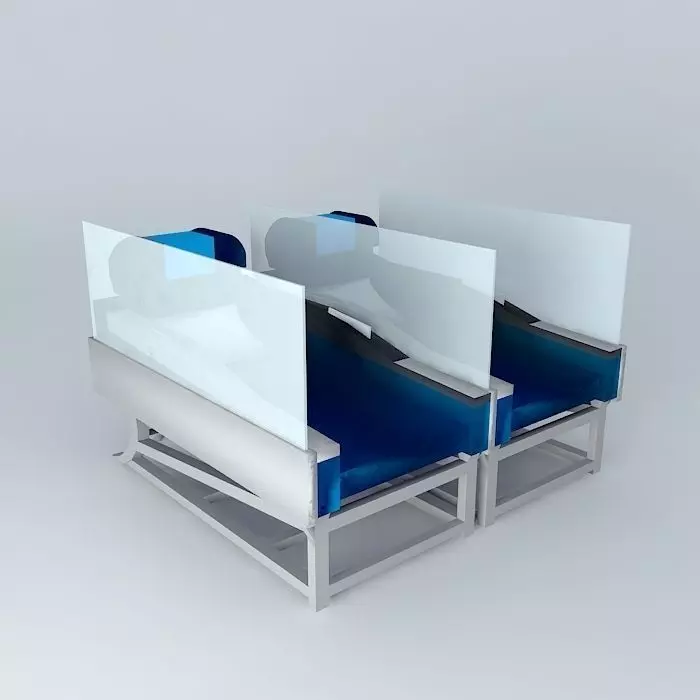 First Class Airplane Seats Free 3D model_0