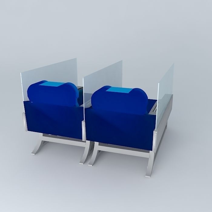 First Class Airplane Seats Free 3D model_1