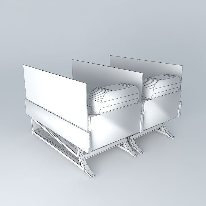 First Class Airplane Seats Free 3D model_4