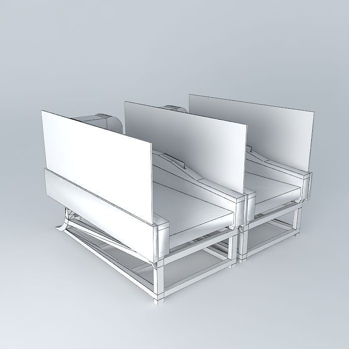 First Class Airplane Seats Free 3D model_3