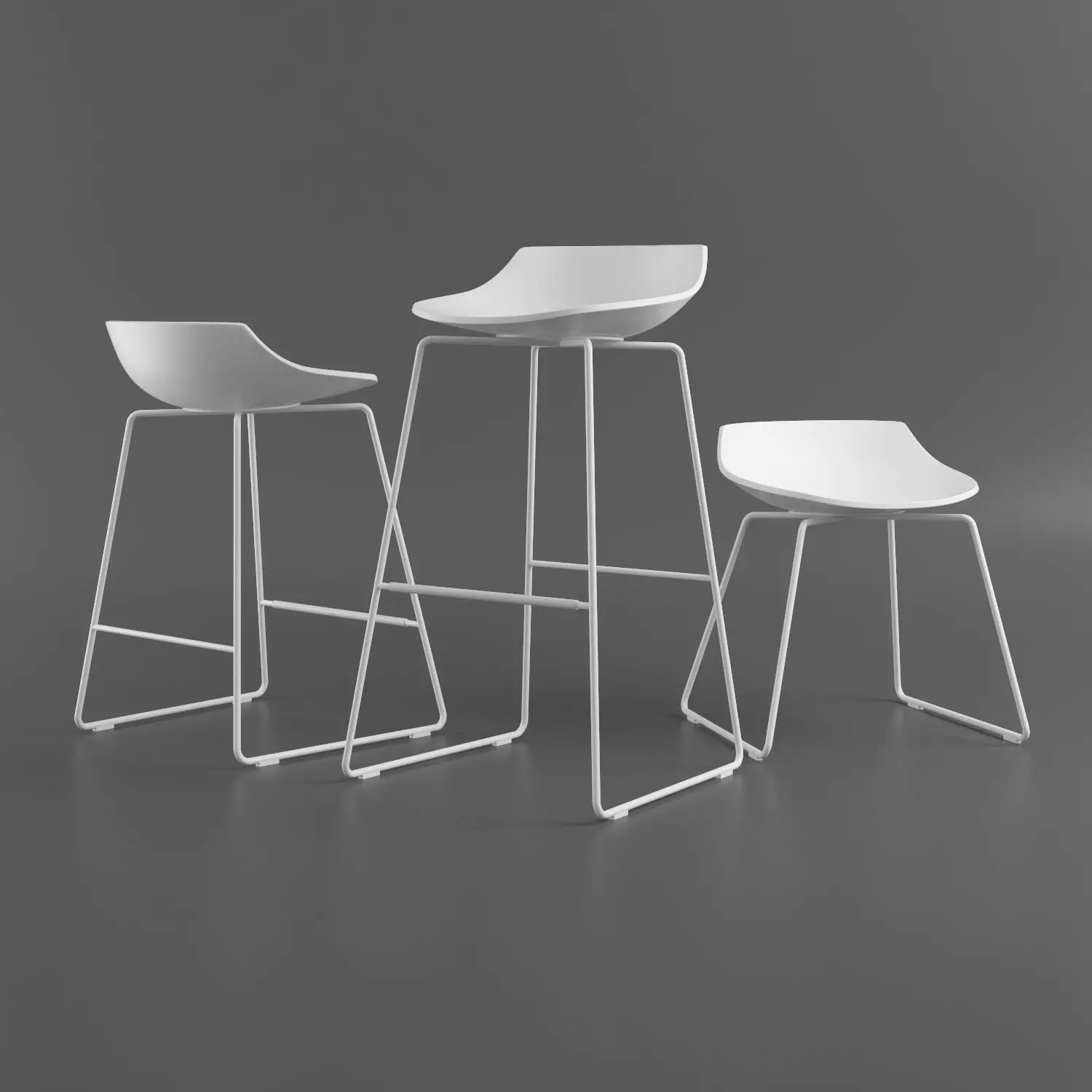 Flow Stool - Sled Base 3D model_0