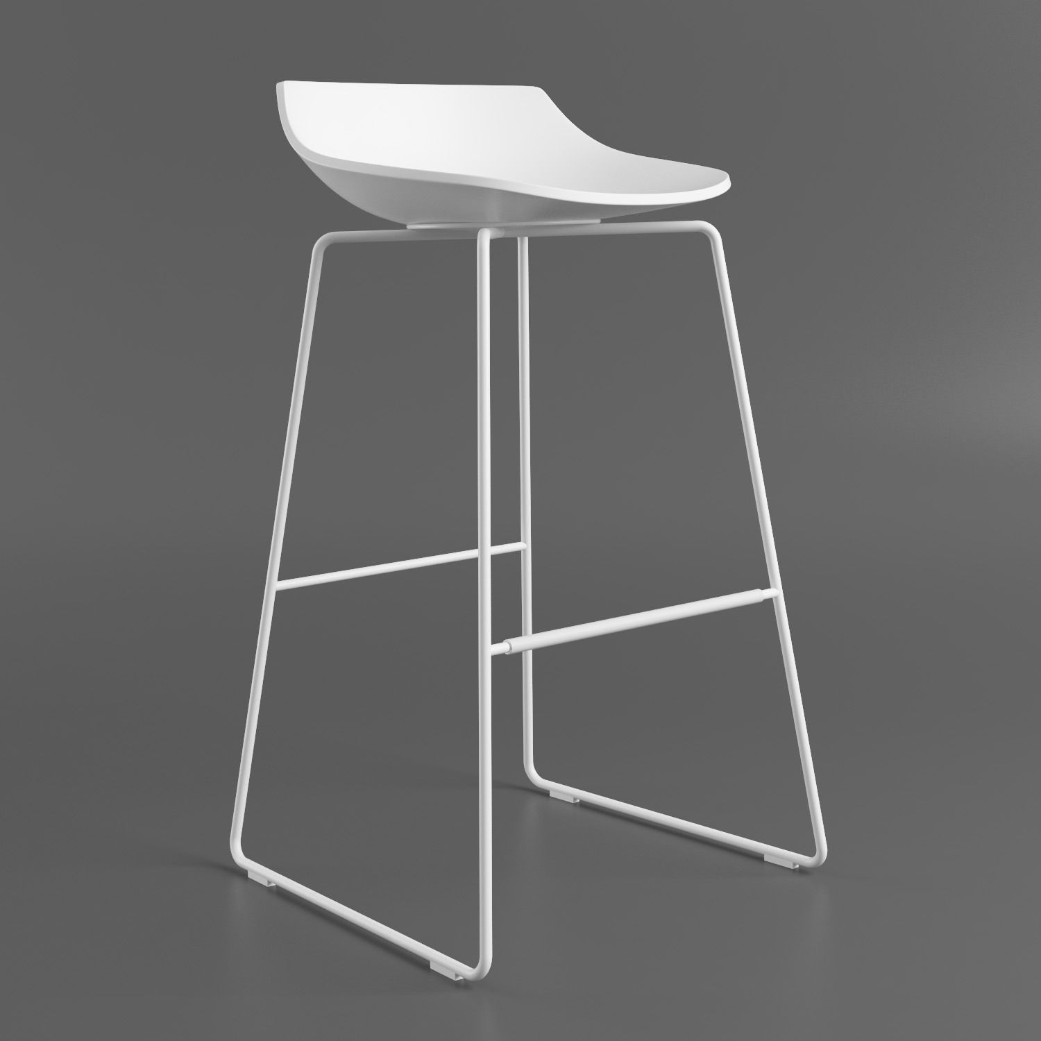 Flow Stool - Sled Base 3D model_1