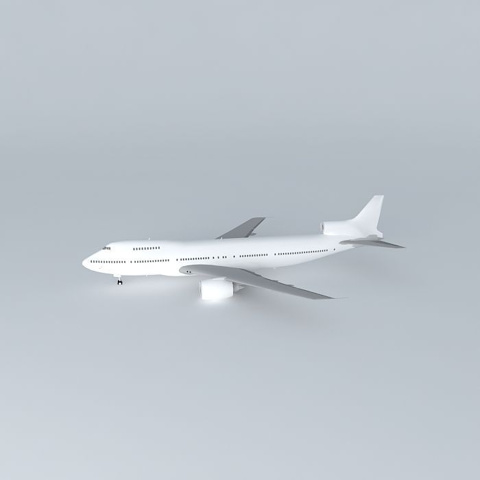 Template Boeing 747 300 Tri jet Free 3D model_2