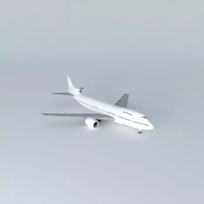 Template Boeing 747 300 Tri jet Free 3D model_0