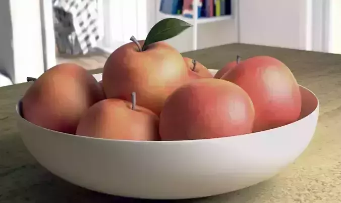 Apple 1 with leaf Free 3D model