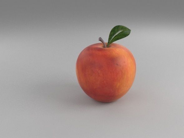 Apple 1 with leaf Free 3D model_1