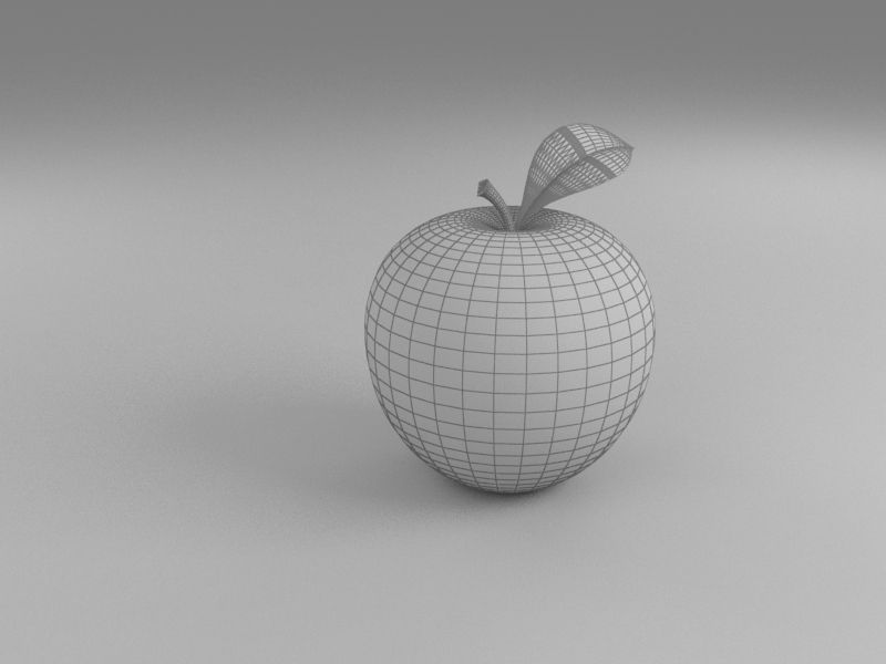 Apple 1 with leaf Free 3D model_2