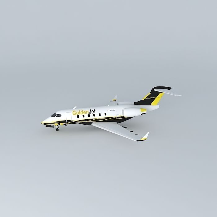 GoldenJet Bombardier Challenger 300 3D model_2