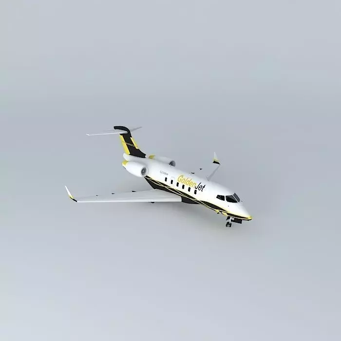 GoldenJet Bombardier Challenger 300 3D model_0