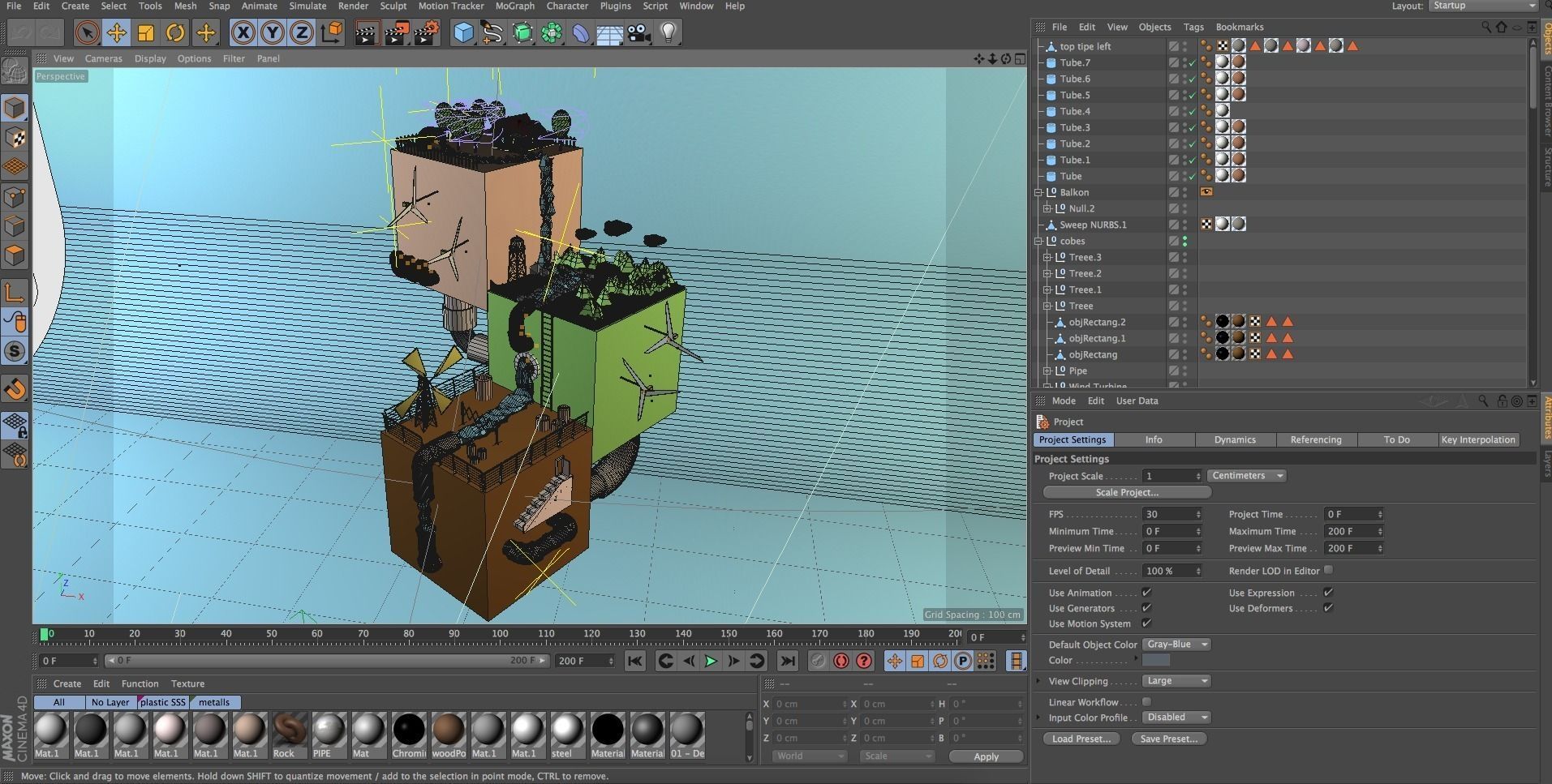 Low Poly Cubes City 3D model_3