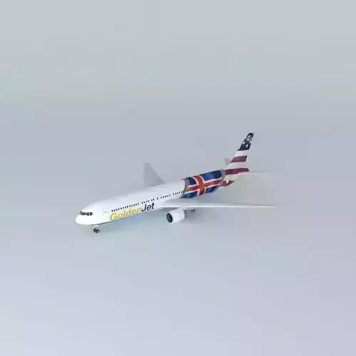 GoldenJet Boeing 767 308 American Tundra Free 3D model