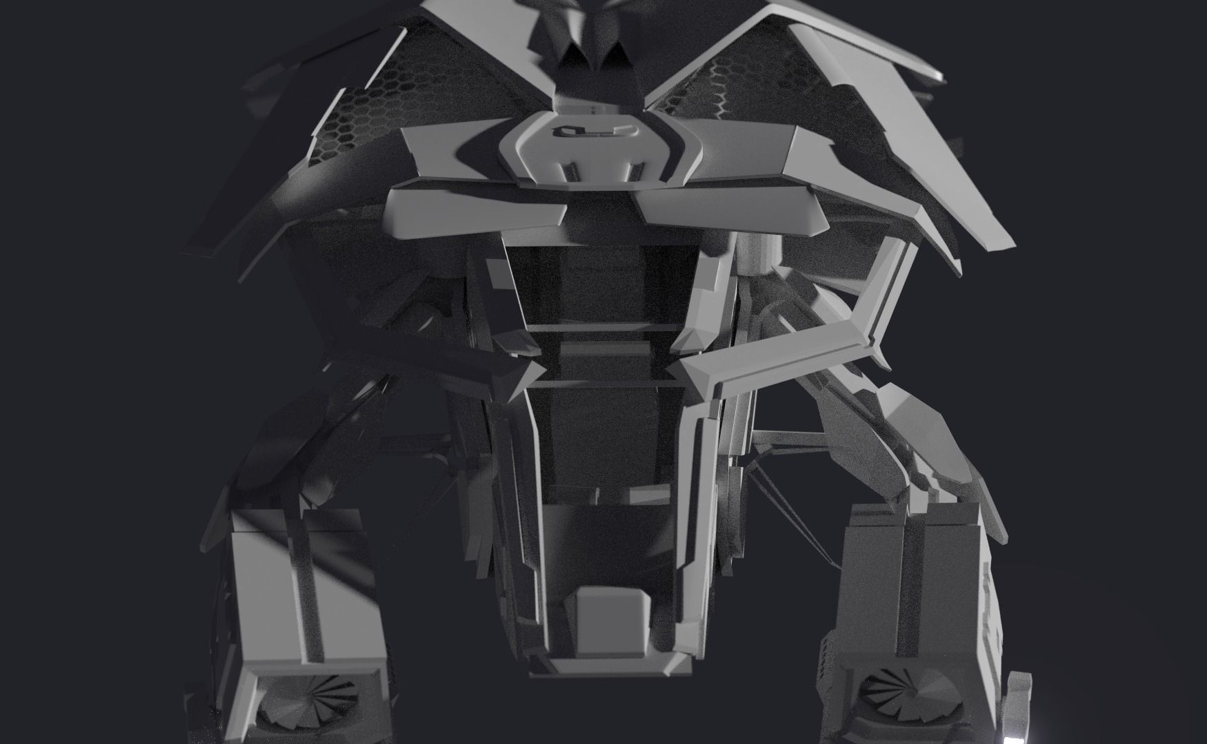 THE BAT sci-fi spaceship Low-poly 3D model_2
