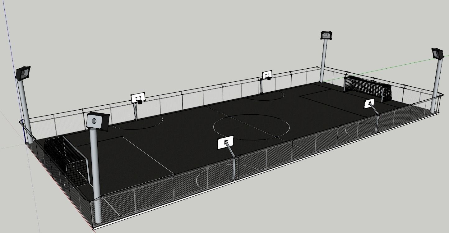 Detaild SketchUp Model of a Play Court Free 3D model
