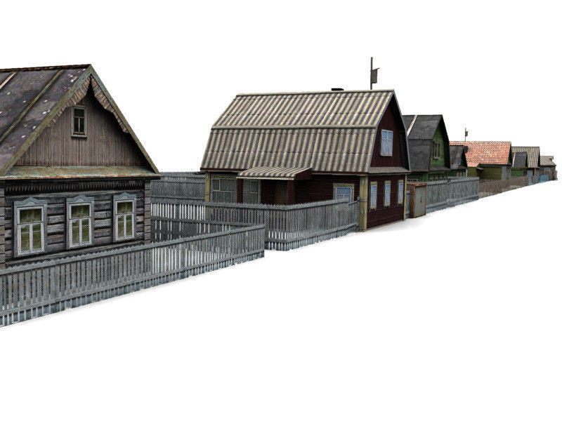 village Low-poly 3D model_1