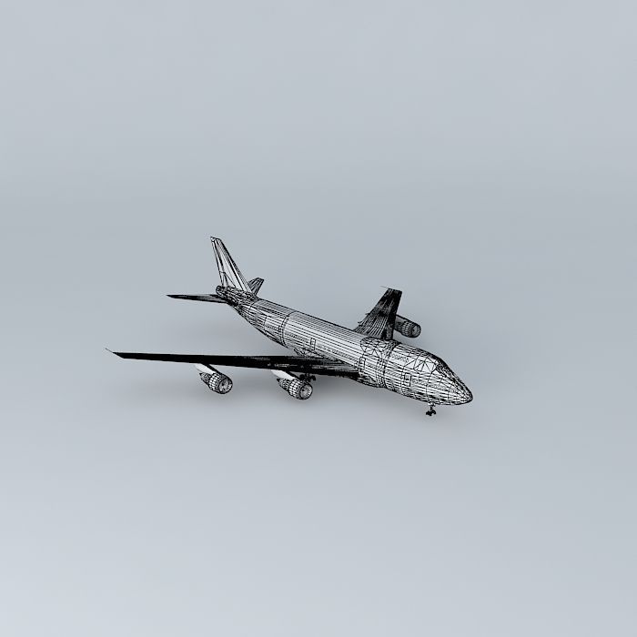 Template Boeing 747 200B PW Free 3D model_3