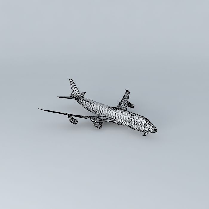 Boeing 747 800i Template V2 Free 3D model_3