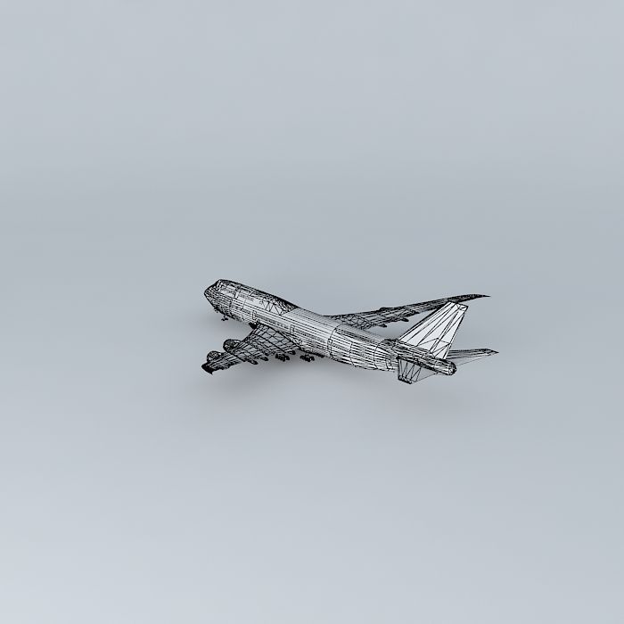 Boeing 747 800i Template V2 Free 3D model_4