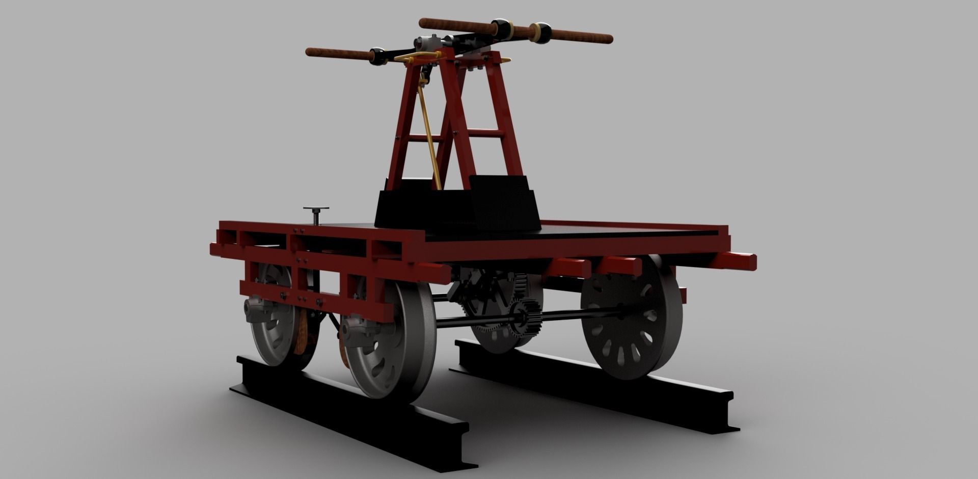 Hand Car  Pump Trolley 3D print model_6