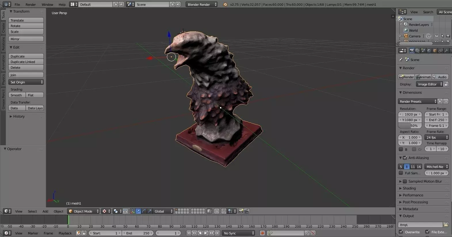 Eagle Adornment Blender 3D model