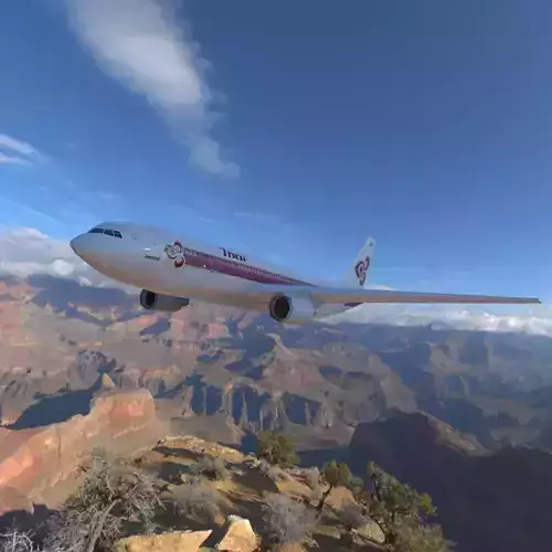 Airbus A-300 Commercial Aircraft Low-poly 3D model