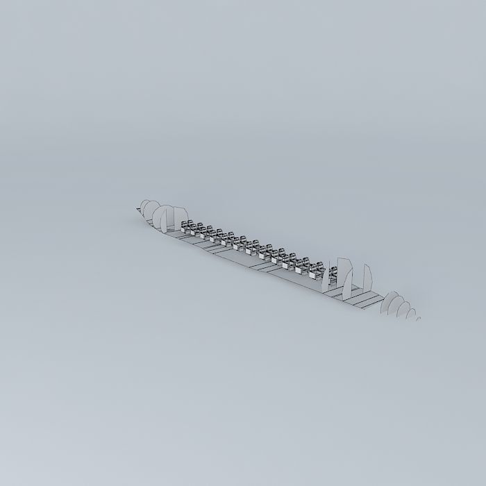 Embraer Erj 145 interior Free 3D model_3