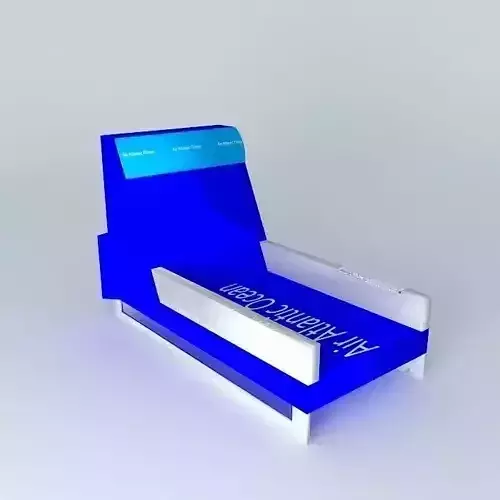 Air Atlantic Ocean Pearmanent Economy Class Airplane Seat Free 3D model